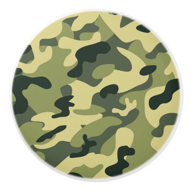 Green Army Camouflage Camouflage Bedroom Dresser Keramikknauf (Vorderseite)