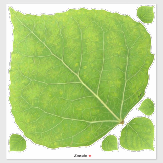 Green Aspen Leaf #11 Aufkleber (Blatt)