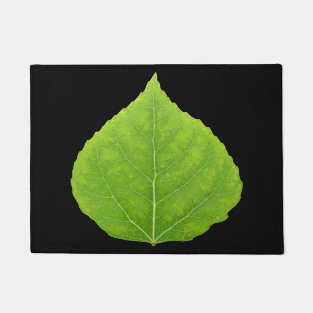 Green Aspen Leaf #11 Fußmatte (Vorderseite)