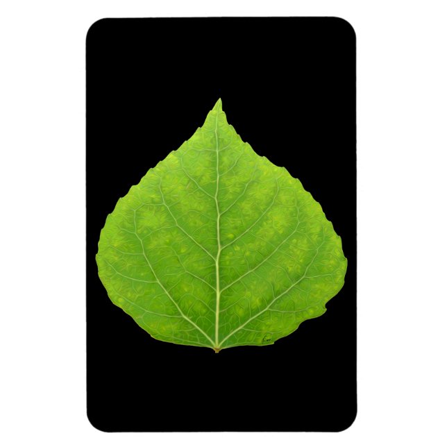 Green Aspen Leaf #11 Magnet (Vertikal)