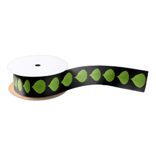 Green Aspen Leaf #11 Satinband