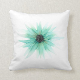 Green Aster handgemalt Blumenkissen Kissen