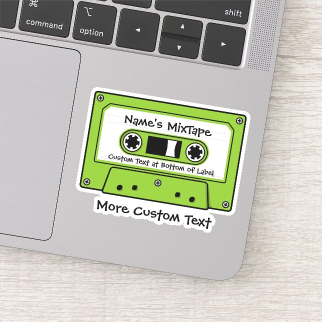 Green Audio Cassette Tape Aufkleber (Detail)