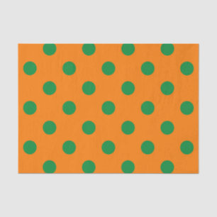 Green auf Orange Polka Dots Design Seidenpapier