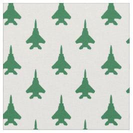 Green auf White Strike Eagle Fighter Jet Muster Stoff