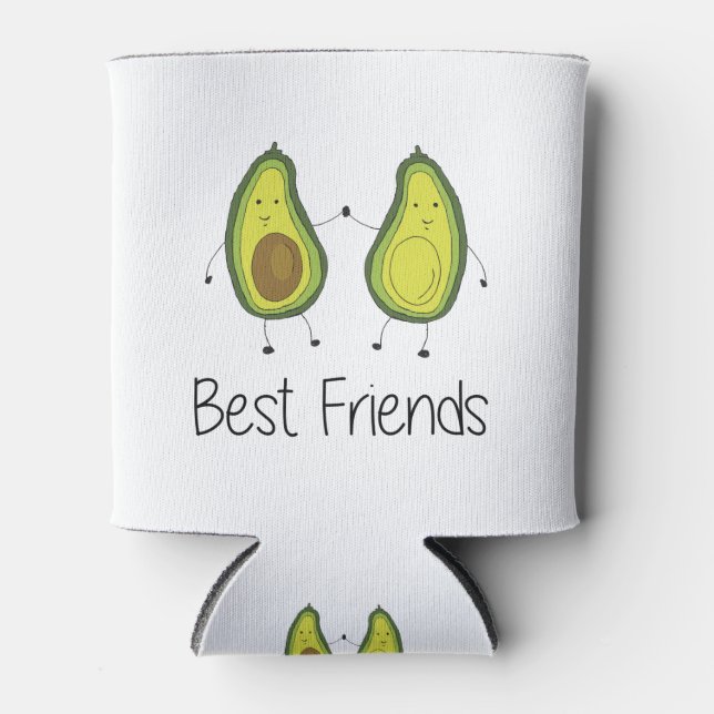 Green Avocado Cartoon Freundschaft Image Friendshi Dosenkühler (Vorderseite)