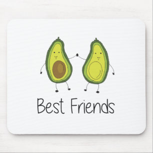 Green Avocado Cartoon Freundschaftsbild Mousepad