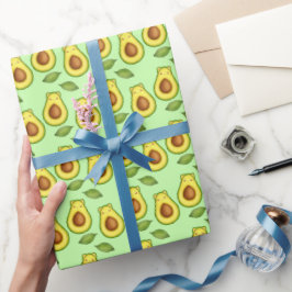 Green Avocado Cat Geschenkpapier