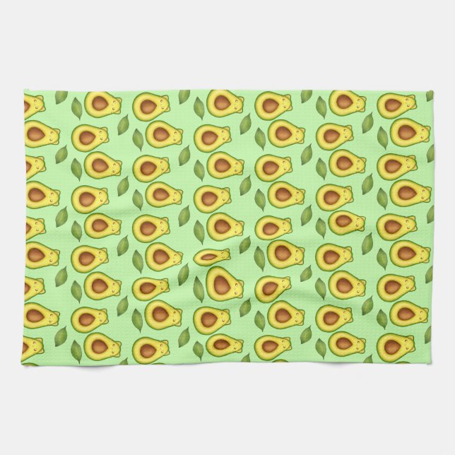Green Avocado Cat Geschirrtuch (Horizontal)