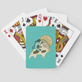 Green Avocado Surfen auf einer Pizzaseite Spielkarten