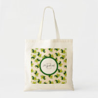 Green Avocados Wasserfarbmuster Monogram
