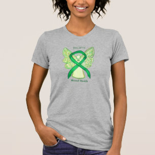Green Awareness-Ribbon-Engel-Shirt für psychische  T-Shirt