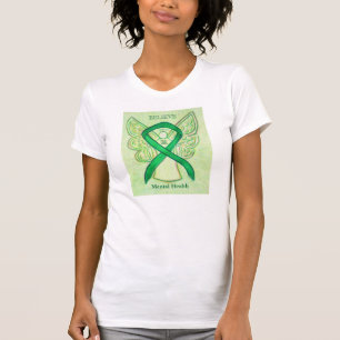 Green Awareness-Ribbon-Engel-Shirt für psychische  T-Shirt