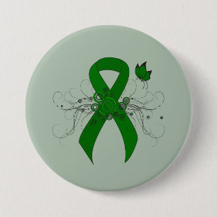 Green Awareness Ribbon mit Butterfly Button
