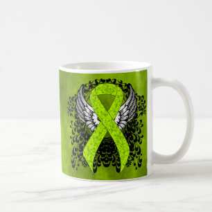 Green Awareness Ribbon mit Flügeln Kaffeetasse