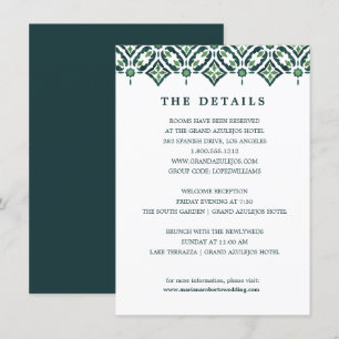Green Azulejo   Spanische Details zur Hochzeit Einladung