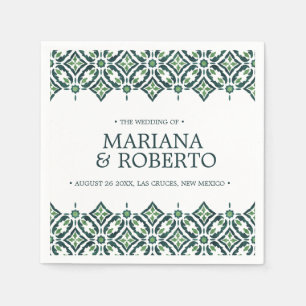 Green Azulejos   Spanische Fliesengrenze personali Serviette