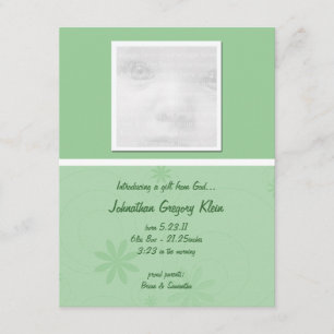 Green Baby Announctions Cards Ankündigung