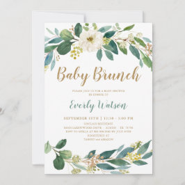 Green Baby Brunch Einladungskarte