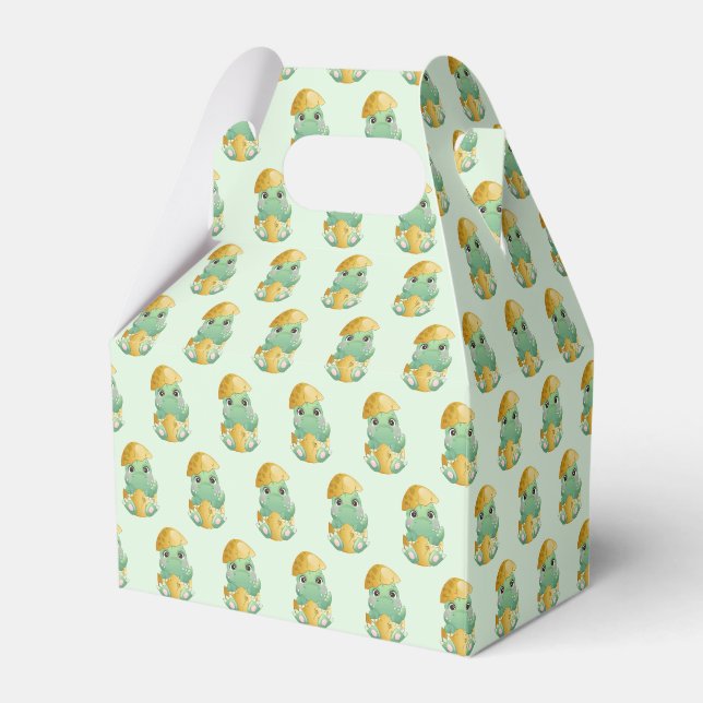 Green Baby Dino Egg Boys Babydusche Geschenkschachtel (Vorderseite)