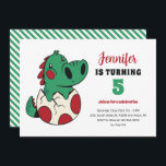 Green Baby Dino in Egg Niedlich Kids Dinosaur Gebu Einladung<br><div class="desc">Niedliches Design für Kinder,  Jungen oder Mädchen,  die Dinosaurier,  Dino-Cartoon,  T-Rex und andere Dinosaurier-Arten Liebe. Ideal für Jurassic Thema Geburtstagsparty. Sie können die Formulierung an andere Gelegenheiten anpassen.</div>