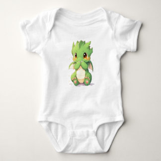 Green Baby Dragon Baby Strampler