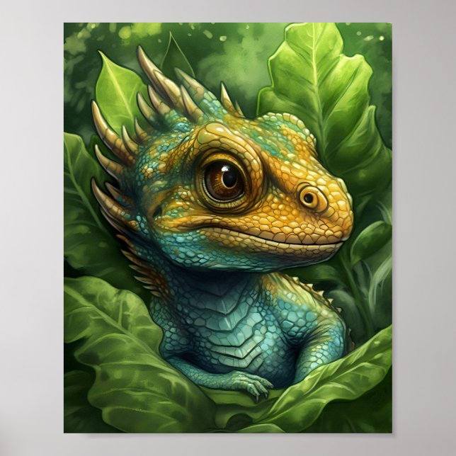 Green Baby Dragon Poster (Vorne)