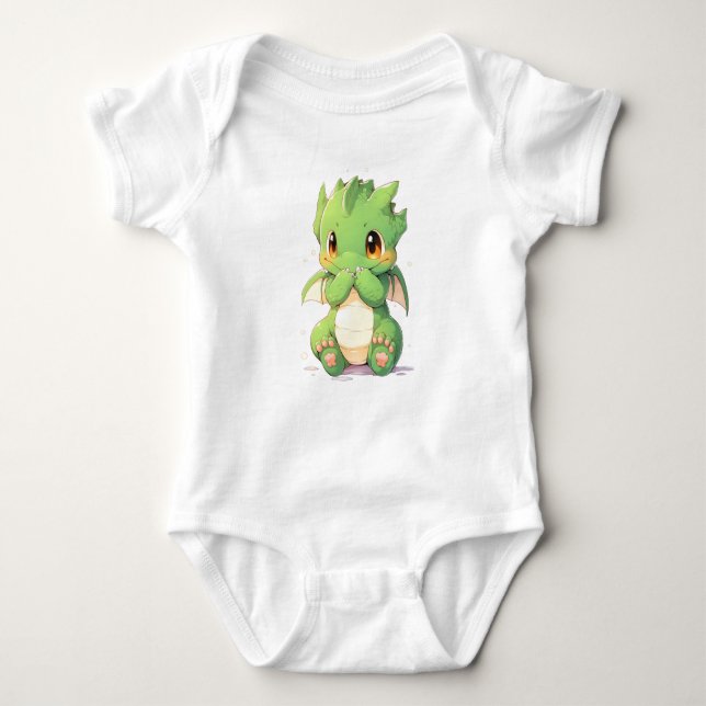 Green Baby Dragon Strampler (Vorderseite)