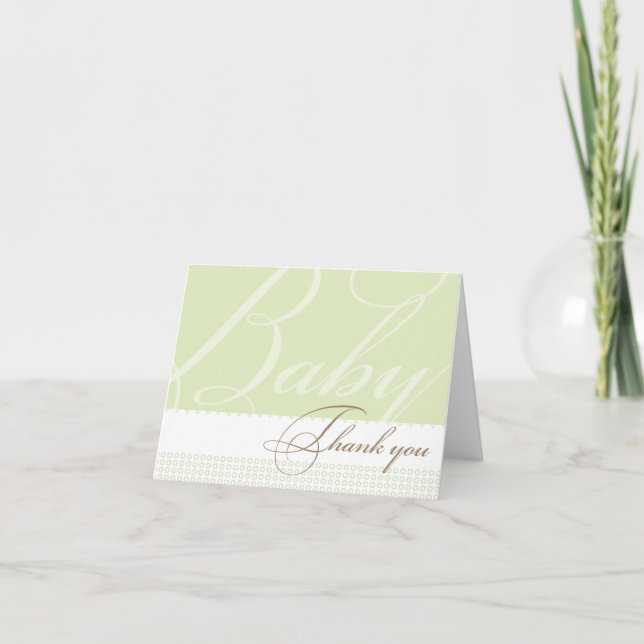 Green Baby Dusche Danke Karte (Vorderseite)