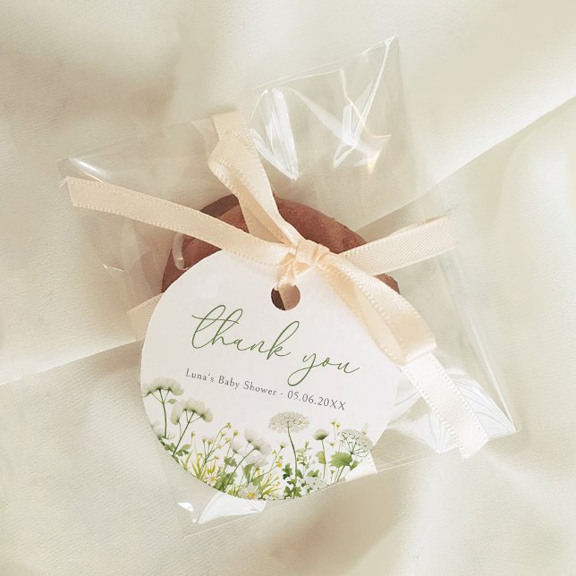 Green Baby in Bloom Floral Wildblume Babydusche Geschenkanhänger (Von Creator hochgeladen)