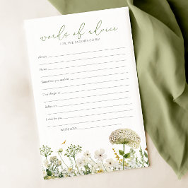 Green Baby in Bloom Wildblume Babyberatungskarte