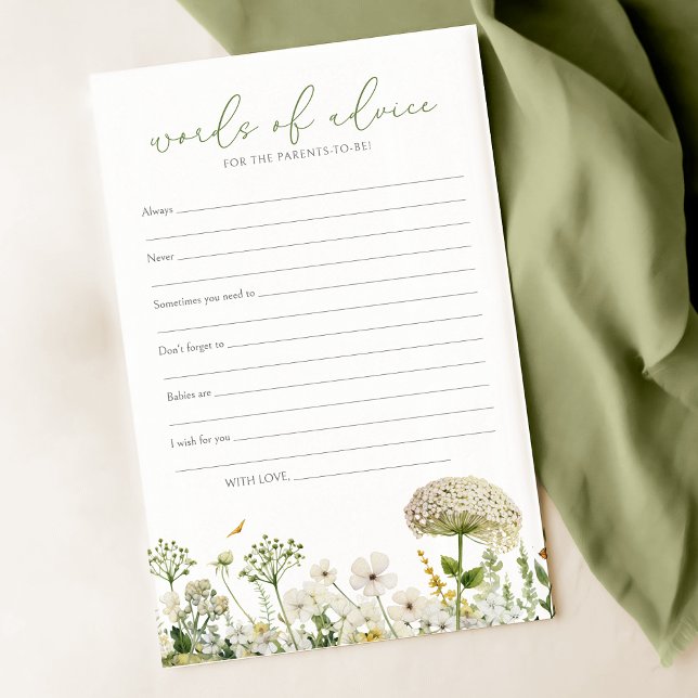 Green Baby in Bloom Wildblume Babyberatungskarte (Von Creator hochgeladen)