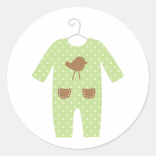 Green Baby Outfit Baby Shower Stickers