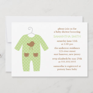 Green Baby Outfit Gender Neutral Baby Dusche Einladung