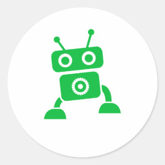 Green Baby Robot Runder Aufkleber