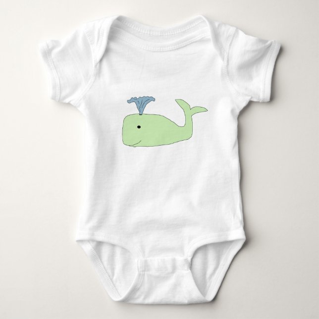 Green Baby Whale Bekleidung Baby Strampler (Vorderseite)
