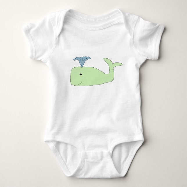 Green Baby Whale Bekleidung Strampler (Vorderseite)