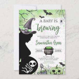 Green Baby wird Halloween Baby Dusche brauen Einladung