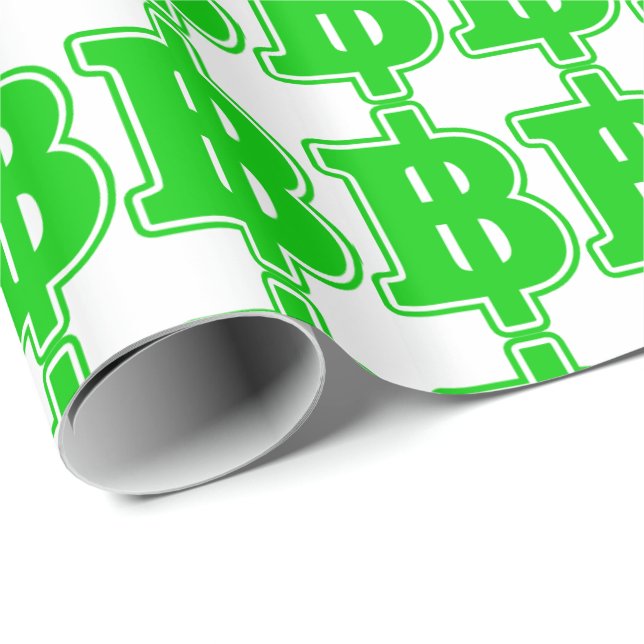 GREEN BAHT SIGN ฿ thailändischer ฿ Geschenkpapier (Rolleneckpunkt)