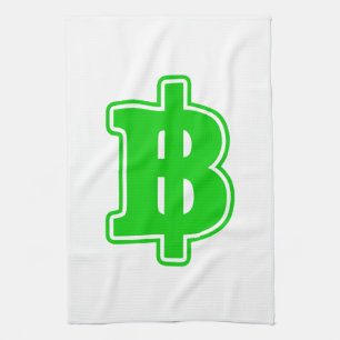 GREEN BAHT SIGN ฿ thailändischer ฿ Geschirrtuch