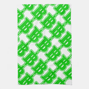 GREEN BAHT SIGN ฿ thailändischer ฿ Handtuch