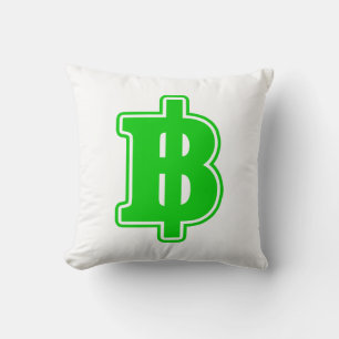 GREEN BAHT SIGN ฿ thailändischer ฿ Kissen