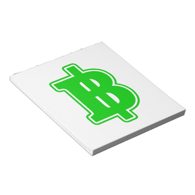 GREEN BAHT SIGN ฿ thailändischer ฿ Notizblock (angewinkelt)