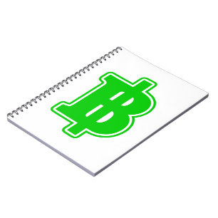GREEN BAHT SIGN ฿ thailändischer ฿ Notizblock