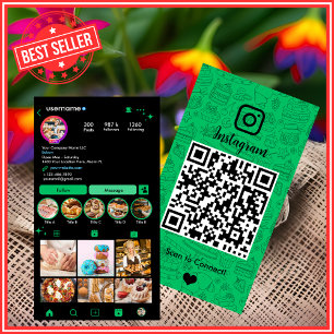 Green Bakery Instagram Chef QR Code Visitenkarte