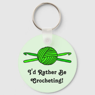 Green Ball of Yarn & Crochet Hooks - Version 2 Schlüsselanhänger
