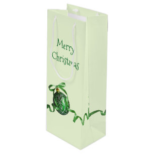 Green Ball Ornament Custom Christmas Weinbeutel Geschenktüte Für Weinflaschen