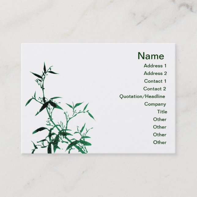 Green Bamboo Business Card Visitenkarte (Vorderseite)