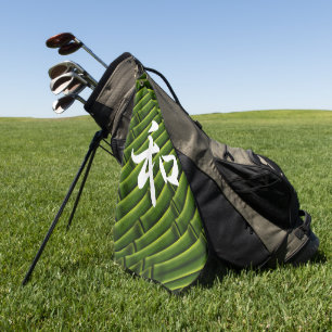 Green Bamboo mit Gelassenheit auf Japanisch II Golfhandtuch