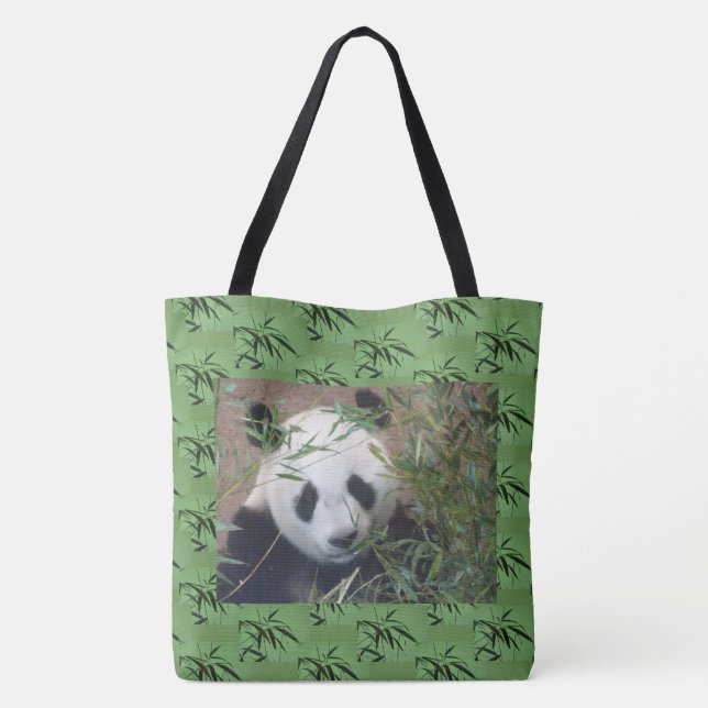 Green Bamboo Muster Tote Bag Tasche (Rückseite)